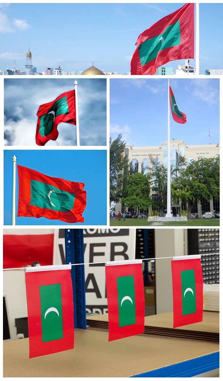Eco tourism Maldives country flag knitted fabric cheap polyester national flag